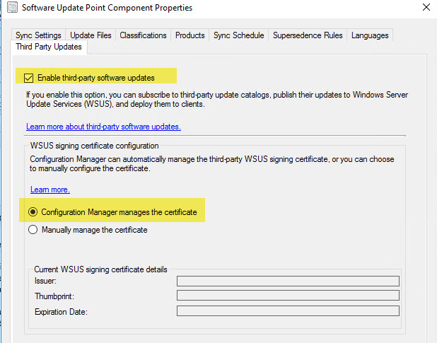 Enable Third-Party Software Updates in SCCM